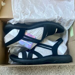 Skechers Women's Black Strappy Sandals